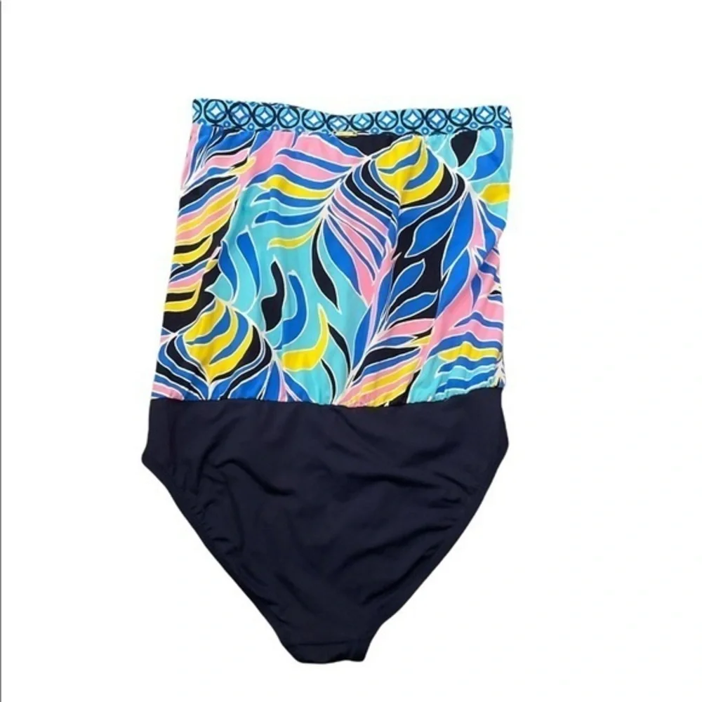 Anne Cole Women’s Bathing‎ Suit One Piece Tankini Top Swimsuit Sz 6 Multicolor